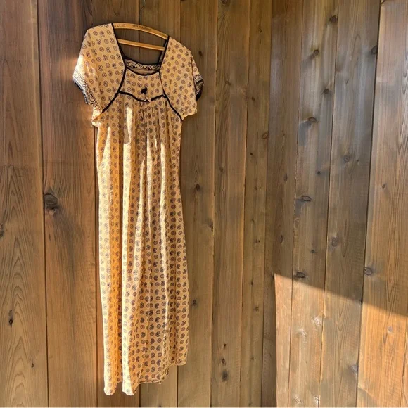 Handmade Indian Block Print Dress | Color: Tan | Size: M | Shopchehalem's Closet Handmade Indian Block Print Dress | Color: Tan | Size: M | Shopchehalem's Closet